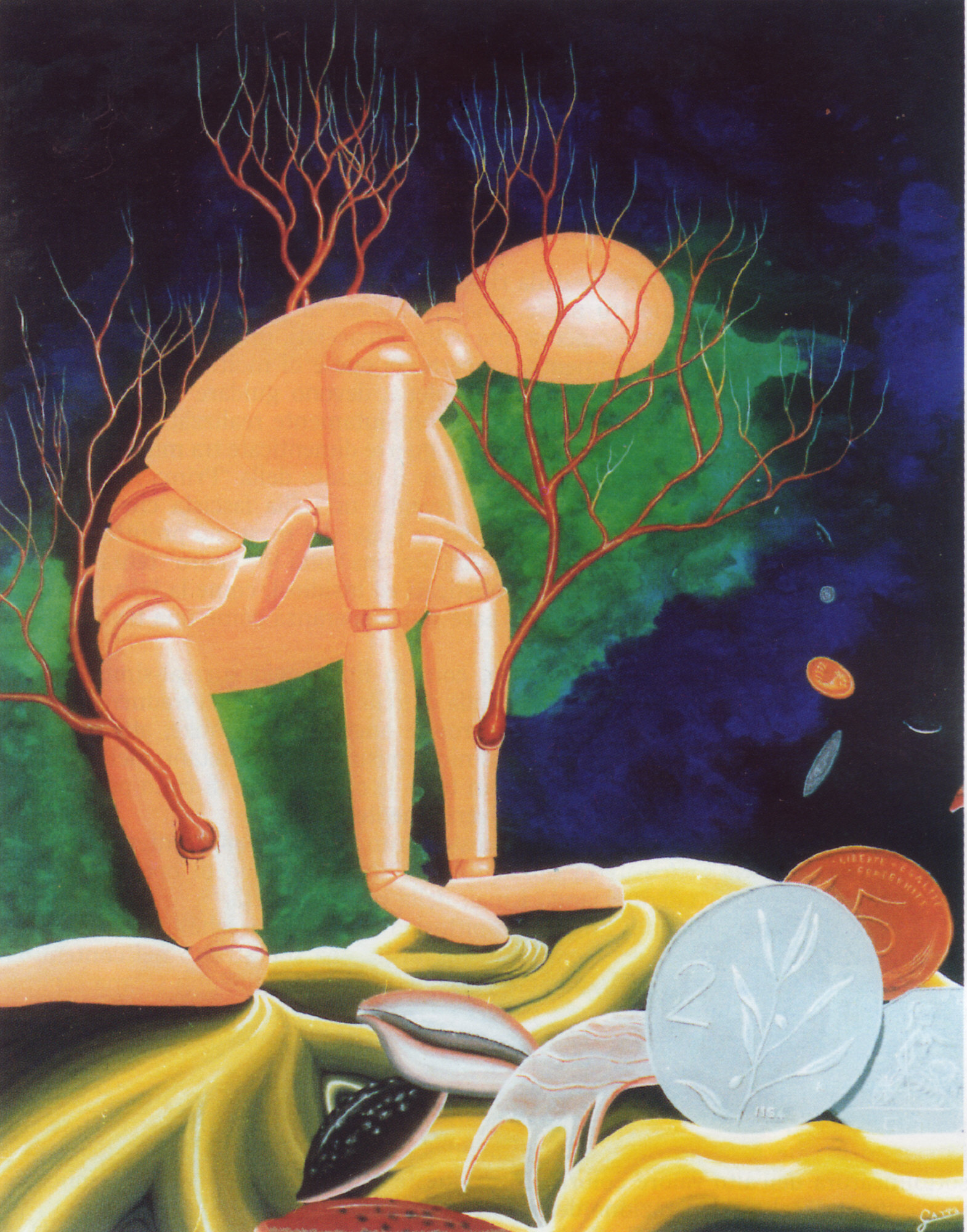 "L'Uomo vale più dei profitti" 100x120 cm, acrilico su tela